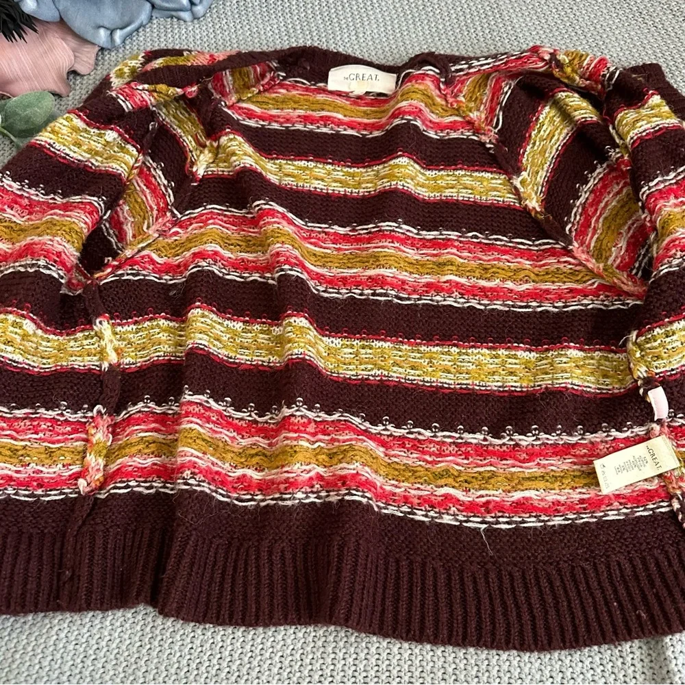 The Great. The Loom Cardigan Sweater Rosehip Medium - Picture 8 of 15